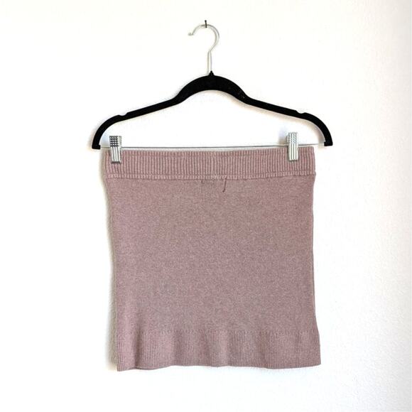 Monrow Tan/Taupe Cotton/Casmere Blend Slip On Mini Skirt, size M - Picture 2 of 7